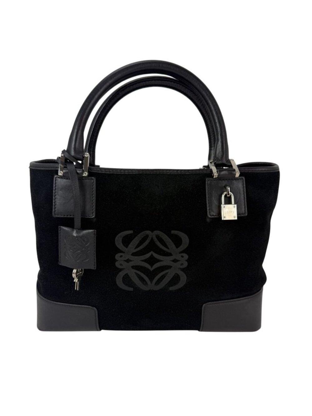 Loewe Amazona Fusta Black Suede Tote Bag